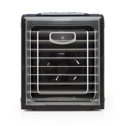 Klarstein Dörrautomat, Dörrgerät, Food Dehydrator, Dörrautomat aus Metall, Dehydrator Food Dryer, 9 Ablagen, 700 Watt, Touch-Display, Timer, Edelstahlheizelement, HotAir Circulation System, Schwarz